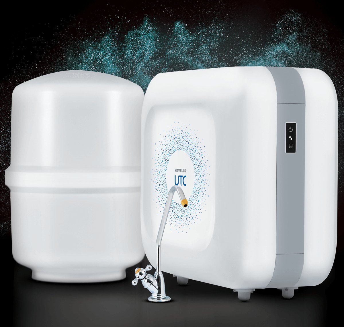 Havells Utc 100% Ro & Uv Water Purifier, White, Suitable for Borwell,tanker, municipal water