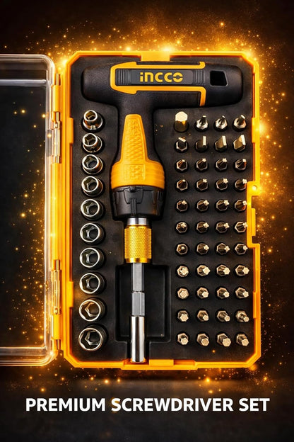 INGCO T-Handle Wrench Screwdriver Set HKSDB0478 M Ratchet Screwdriver Set (Pack of 47)