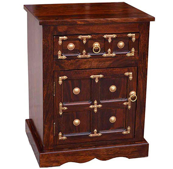Udaipur Handicrafts Wood Bed Side Table