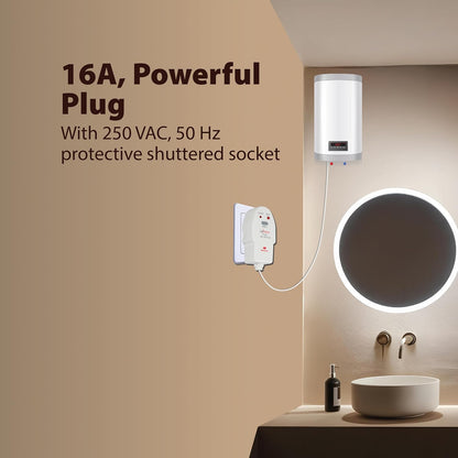 Havells Plastic 16A 30mA PRCD Plug Top, Equipped with a Safety Shutter Socket Along with An Auto Trip Feature Which Shuts Off if Detects Any Current Leakage, Backup Protection for Overload 6IEC: 61540