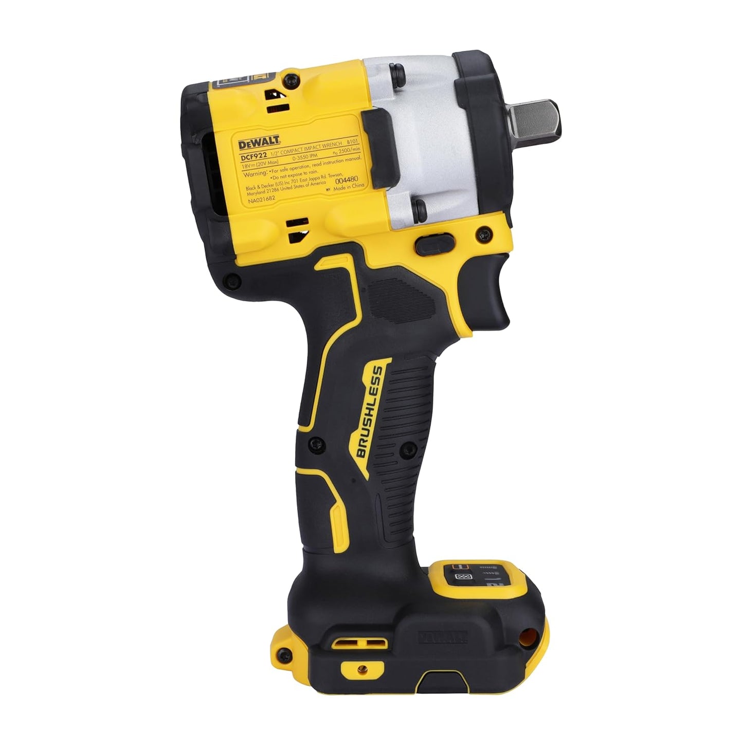 DEWALT DCF922N-B1 1/2'' 20V Max Li-ion Reversible Cordless Brushless Compact Impact Wrench,610 Nm Torque with LED Ring Lighting (Bare Tool)