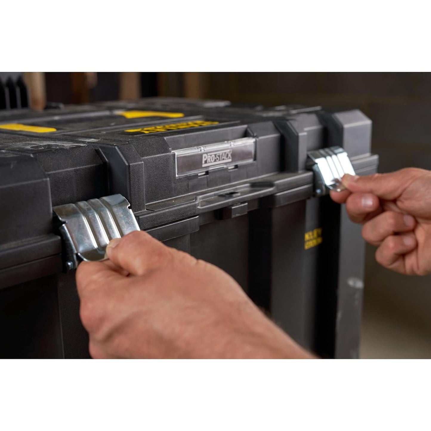 STANLEY FATMAX FMST1-75753 PRO-STACK™ Mobile Storage Box, 50 Kg Weight Capacity, Anti-Rust Metal Latches & Hinges, 7'' Durable Wheels,Telescopic Handle, Padlock Eye For Security, 100x51.2x43.5 cm