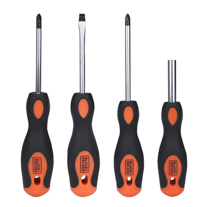 BLACK+DECKER BMT154C Hand Tool Kit for Home & DIY Use (154-Piece) - Includes Screwdriver, Wrench, Ratchet, Utility Knife, Saw, Claw Hammer, Measuring Tape and Plier, 6 Month Warranty, ORANGE & BLACK