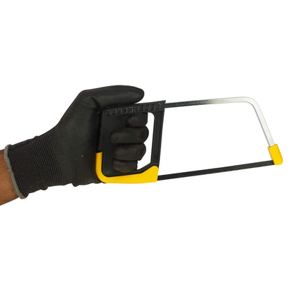 STANLEY 0-15-218 150mm/6'' Junior Hacksaw with 1 Free Blade,Ideal for Home, Camping & Outdoor Activity, Yellow & Black