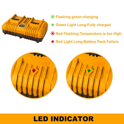 INGCO 20V Battery Charger, Accepts up to 2pcs P20S Battery Packs, Dual Active Battery Ports for simultaneously Charging