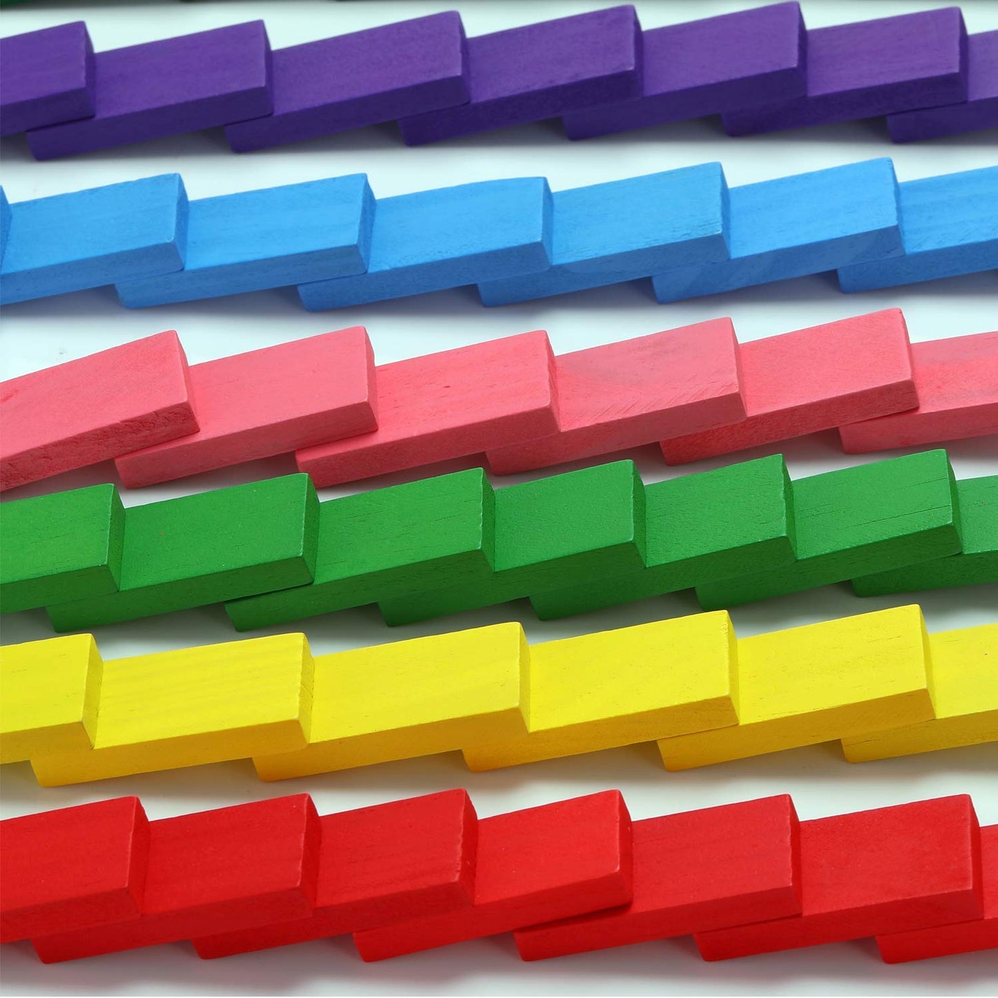 Udaipur Handicrafts 120 Pcs 12 Color Wooden Dominos Blocks Set, for Kids Board Game Educational Play Toy, Domino Racing Toy Game