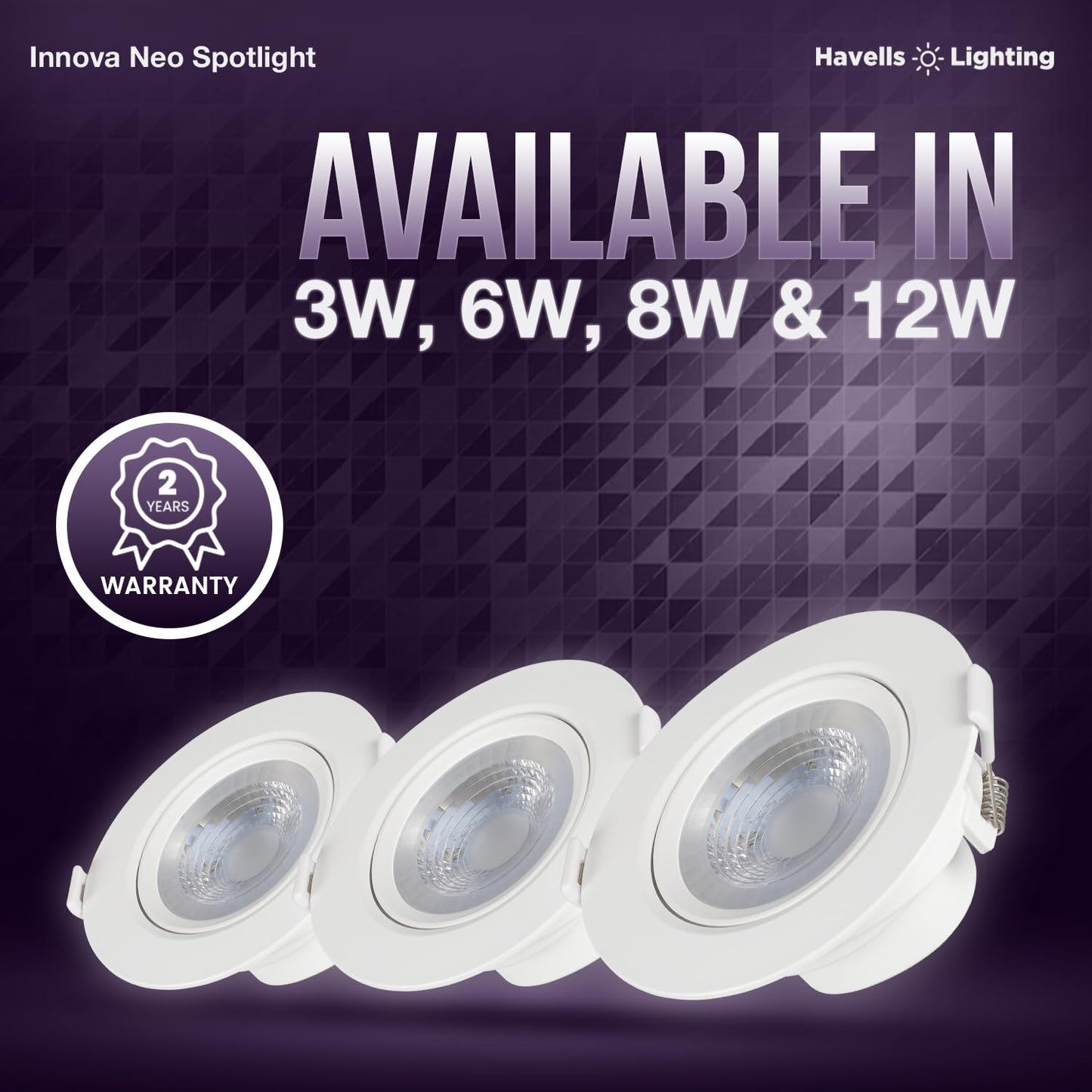 Havells INNOVA NEO LED SPOT Light 8W 6K Round, LED Ceiling Light