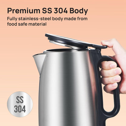 Havells Vesta Electric Kettle| Large 1.7L| 2000 Watts| 360° Cordless Control| Wide Mouth for Easy Use|Triple Safety Protection | Premium SS Body| 1Yr Door Step Warranty by Havells