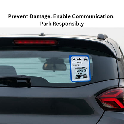 Akshar Arts Bhuwana  Car Parking Sticker, Scan QR Code and Contact Vehicle Owner, Safe & Secure Instant Contact Without Sharing Number, Car_Accessories