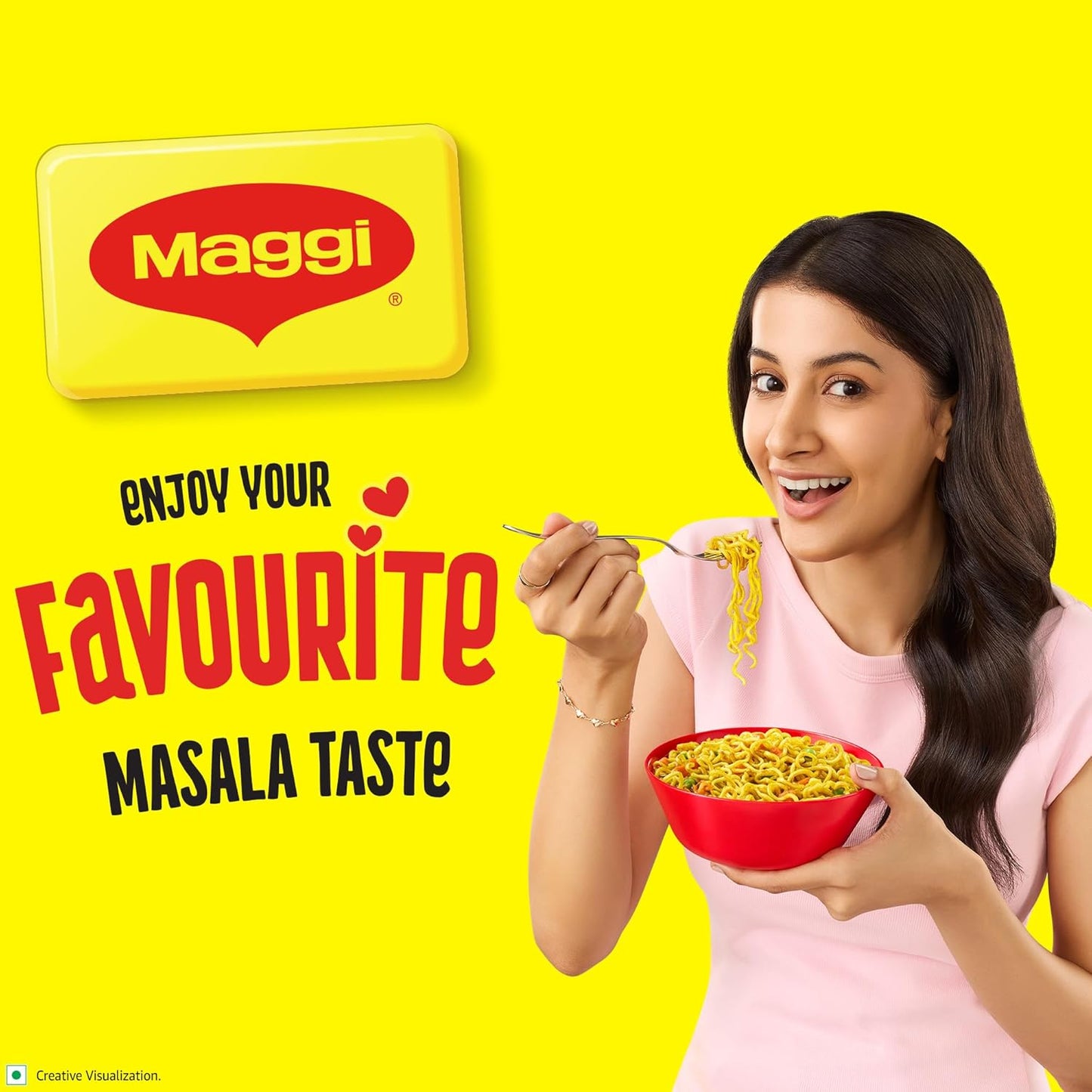 MAGGI 2-Minute Instant Noodles, Favourite Masala Taste, Masala Noodles With Goodness Of Iron, Made With Choicest Quality Spices, 280g/300g Pouch (weight may vary)