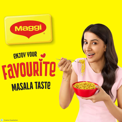 MAGGI 2-Minute Instant Noodles, Favourite Masala Taste, Masala Noodles With Goodness Of Iron, Made With Choicest Quality Spices, 70g/72g/75g Pouch (weight may vary)