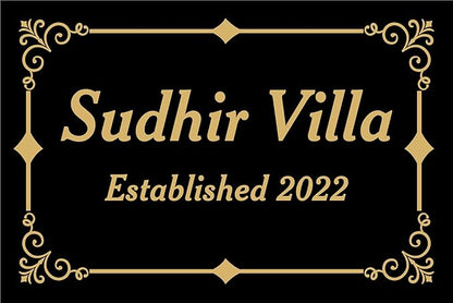 Personalised Home/Door Name Plate, Granite, with Golden Letters