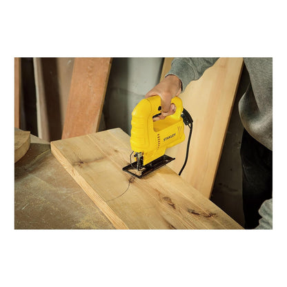 STANLEY SJ45 450W Variable Speed JigSaw for cutting woodsheetmetal and plastic with 6 position speed dial(Yellow and Black) (SJ45-IN)