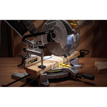 STANLEY SM16-IN 1650W 10" Compound Mitre Saw, 4800 RPM, Compact Size and Lightweight 254mm Blade Diameter+ 1 Year Warranty, (Yellow and Black)