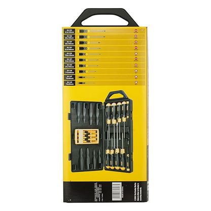 STANLEY 68-0002C Cushion Grip Screwdriver Set-16 pcs (Yellow and Black)