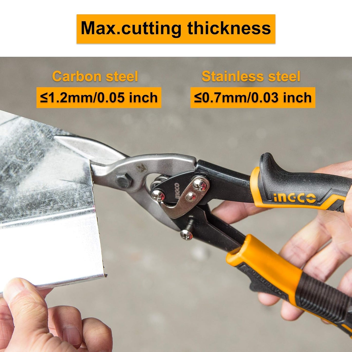 INGCO Aviation Snip Set - Left, Right, Straight Cut for Sheet Metal Cutting - Pliers Nippers With Comfortable Grips - HTSNK0110