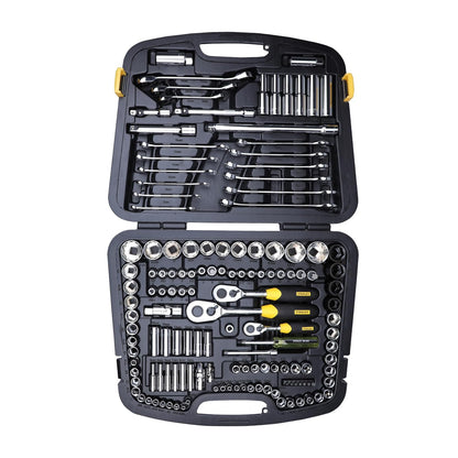 STANLEY 94-181 150-Piece High Quality Multi-Toolkit containing Spanners, Drivers, Sockets, Bits & Wrenches for Home, DIY & Professional Use, YELLOW & BLACK