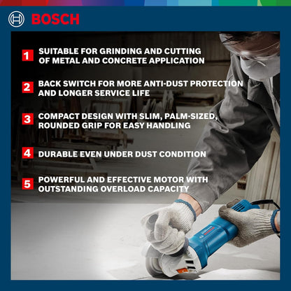 BOSCH Professional GWS 800 Angle Grinder | 800W Power | No-load Speed of 11000 RPM | Versatile Cutting and Grinding Tool | M10 Grinding Spindle Thread | 100 mm Disc | 1 Year Warranty