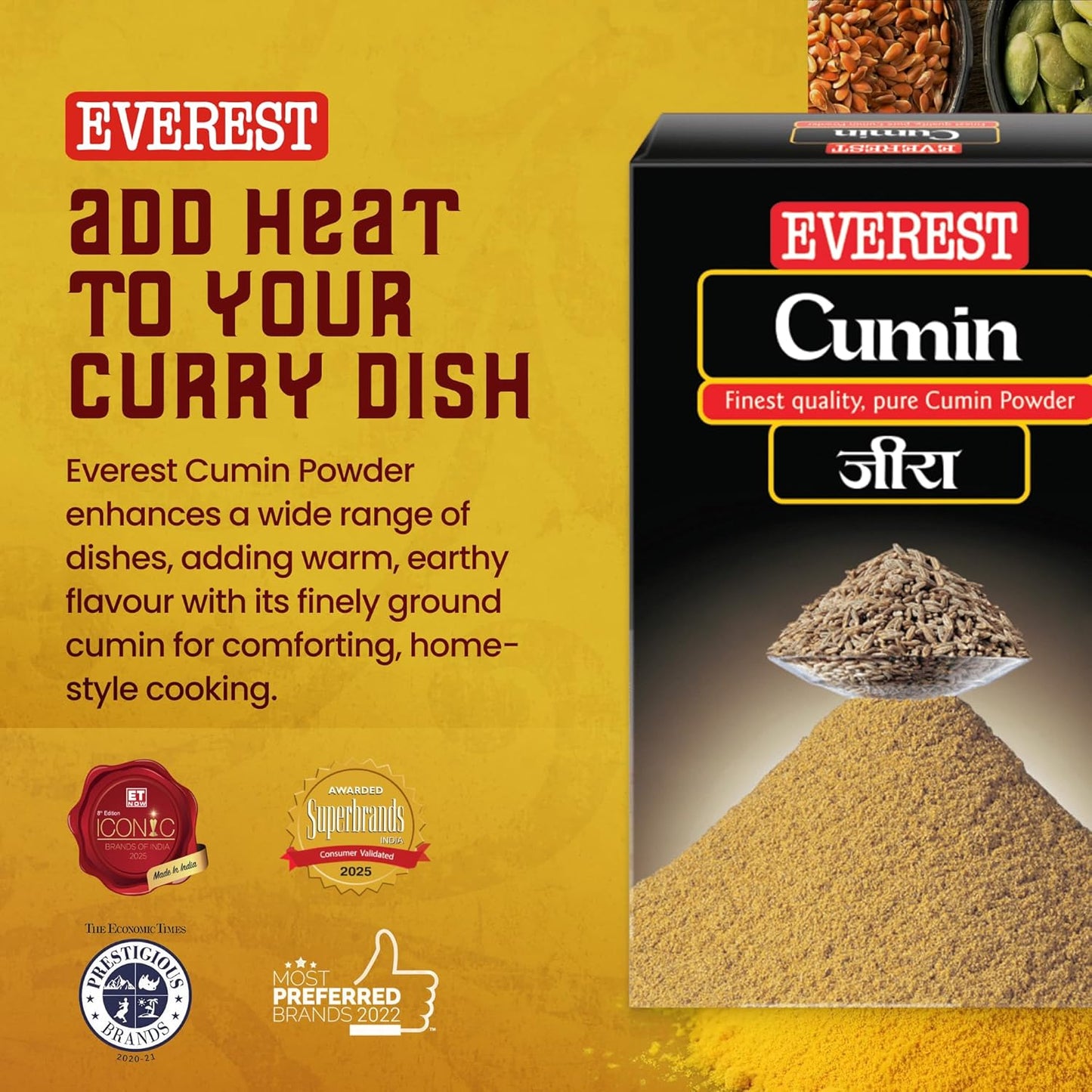 Everest Cumin Powder, Carton, 100 Gram