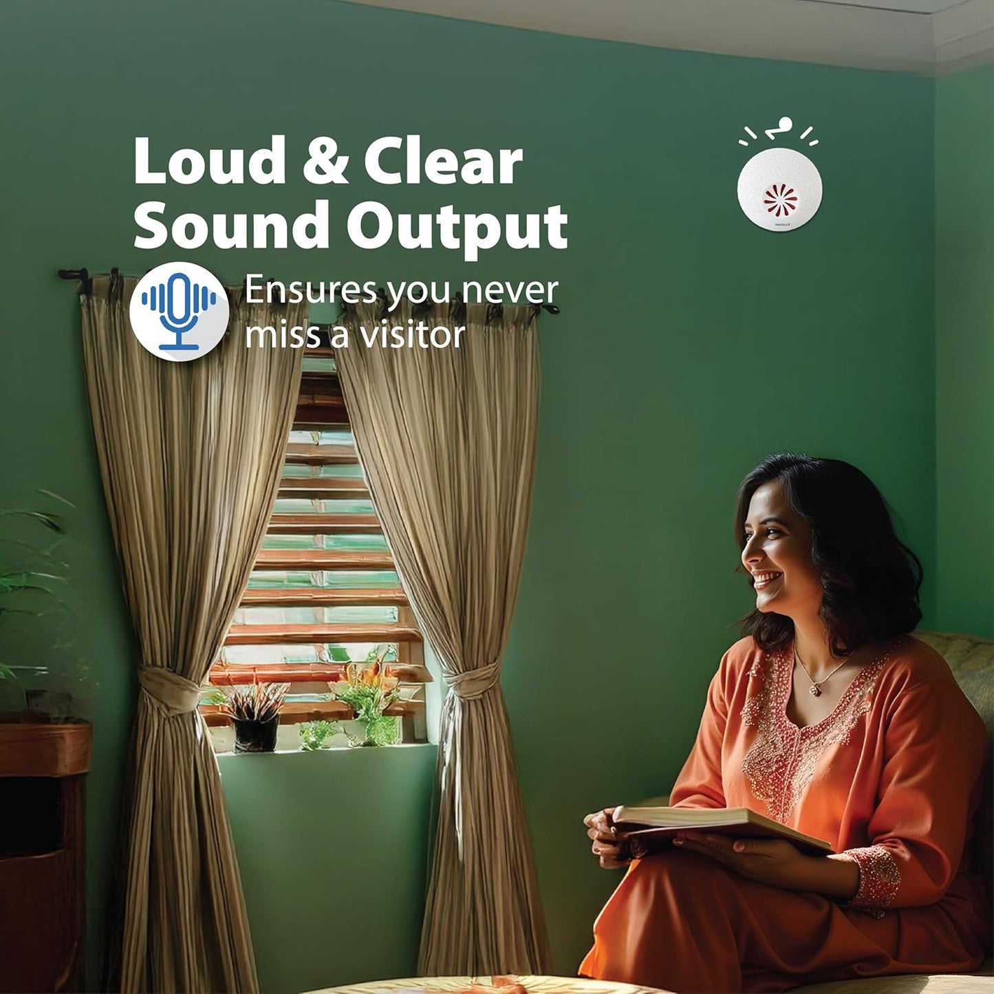 Havells Red Star White Ding Dong Electronic Doorbell with Low Consumption, Heavy Duty Circuit and Powerful Sound Output, Aesthetic Environmental Appeal, Exclusively Designed for Home and Office