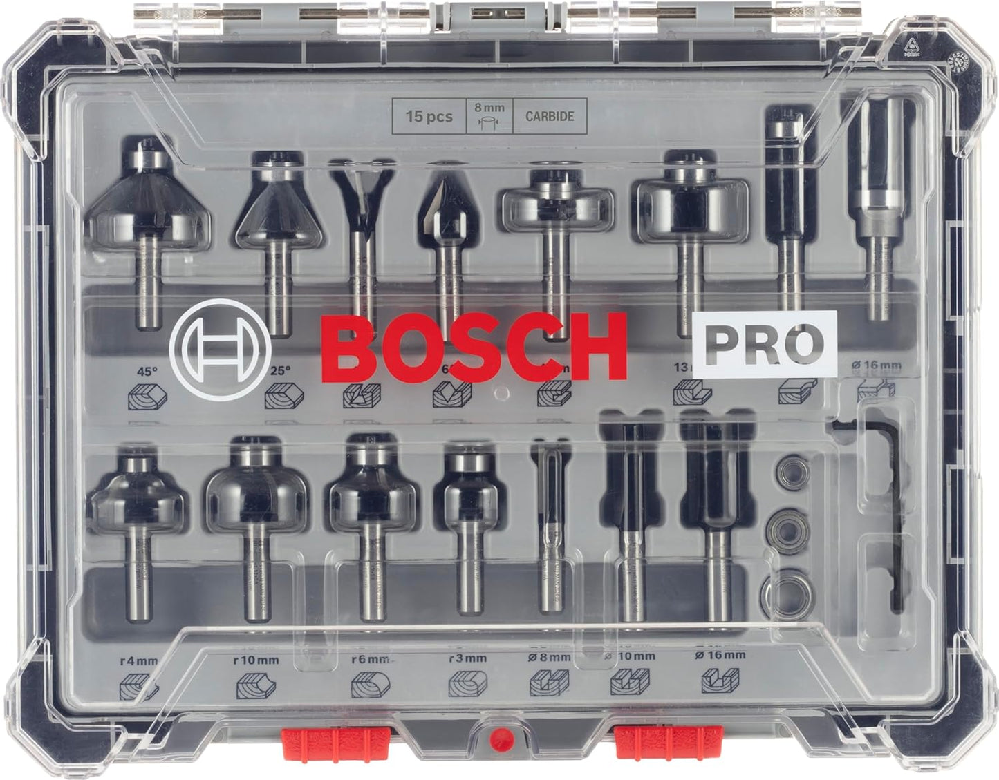 Bosch 15 Pcs Router Bit Set (2607017472)