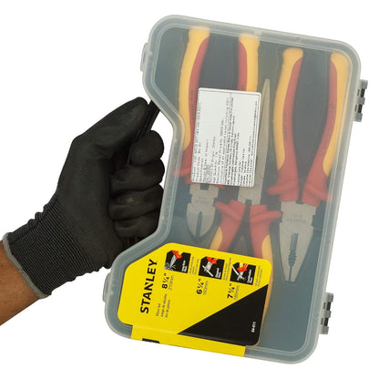 STANLEY 84-011 VDE 160/185/210mm Plier Set (3-Pieces) (Yellow & Black)