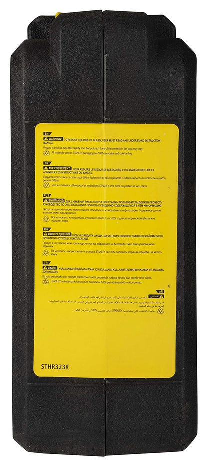 STANLEY STHR323K-IN 1250W 32mm 3 Mode L-Shape SDS-PlusHammer with Kitbox, 5.4Kg (Yellow and Black)