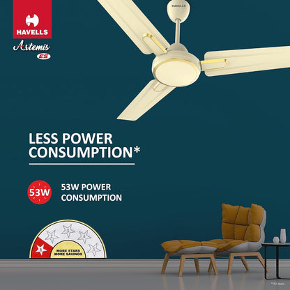 Havells 1200Mm Artemis Energy Saving Ceiling Fan (Bianco, Pack Of 1) 1 Star