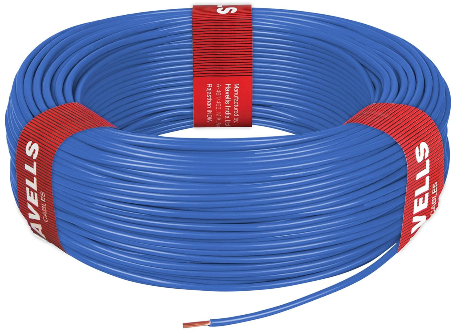 Havells LifeLine+ S3 | 1 sq.mm Copper Wire (180m-Blue)| Class 2 Conductor (100% Copper), Heat Resistant & Flame Retardant - Ideal for Domestic & Industrial Use (WHFFDNBL11X07)