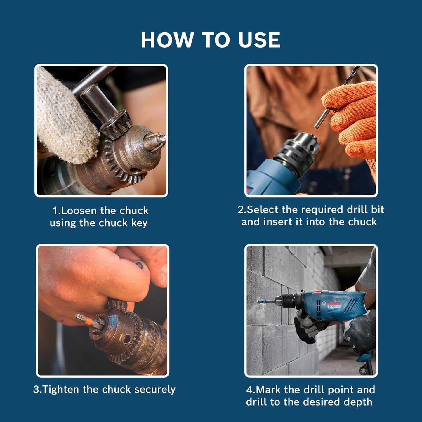 BOSCH GSB 600 Corded Electric Impact Drill Wrap Set| 600W Motor | Speed upto 3000 RPM | Rated Torque of 1.4 Nm | Impact rate of 48000 BPM | Forward/Reverse Rotation, Double Insulation | 1 Yr Warranty