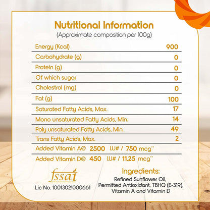 Fortune Sunlite Refined Sunflower Oil, 870gm/800gm Pouch (Weight May Vary)