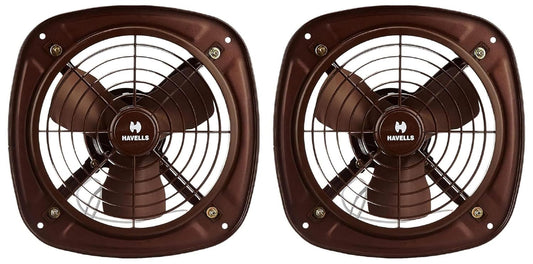Havells Ventil Air DSP 230mm Exhaust Fan| Cut Out Size: Ø9.5| Watt: 40| RPM: 1350| Air Delivery: 510| Suitable for Kitchen, Bathroom, and Office| Warranty: 2 Years (Choco Brown) (Pack of 2)