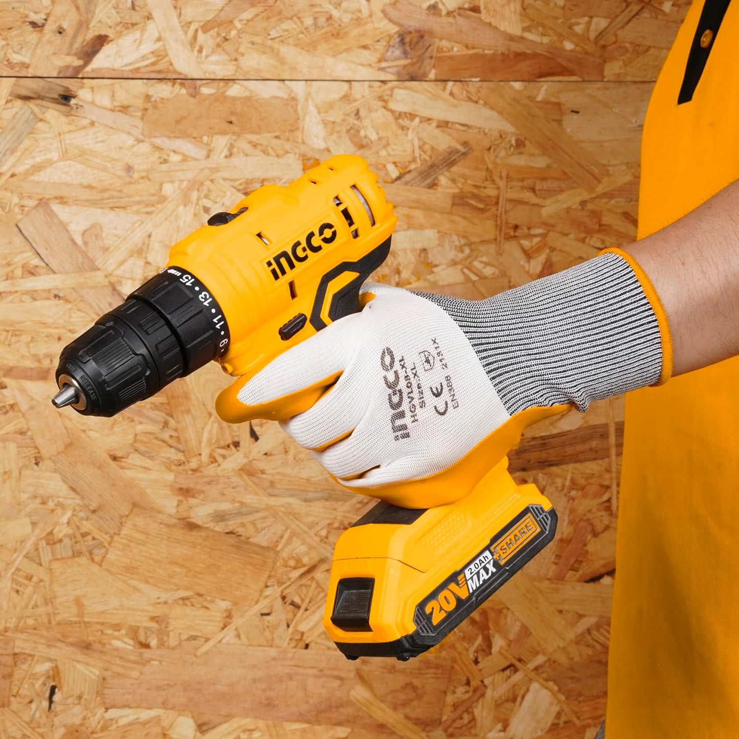 Ingco Latex Hand Gloves, Anti Cut Resistant, Industrial Use Safety Gloves, Gardening Gloves, Use For Heavy Cargo Handling Worker, Slight Sharp Objects Carrier Etc, Pack of 1 Pair