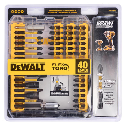 DEWALT DWA2T40IR 40-Piece IMPACT READY FLEXTORQ® Screw Driving Set With TOUGHCASE®, Ideal for DIY and Professional Screwdriving Applications
