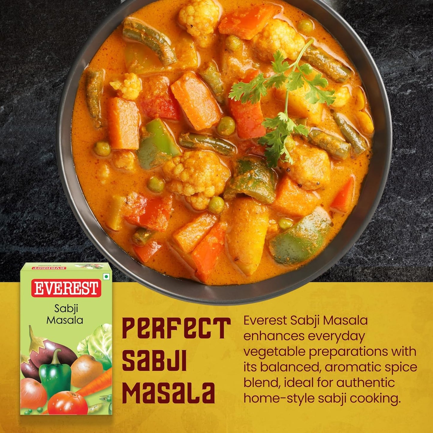 Everest Sabji Masala – 100g | Subtle, Aromatic Blend for Flavourful Vegetable Curries | Balanced Spice Mix for Everyday Indian Sabzi & Home Cooking