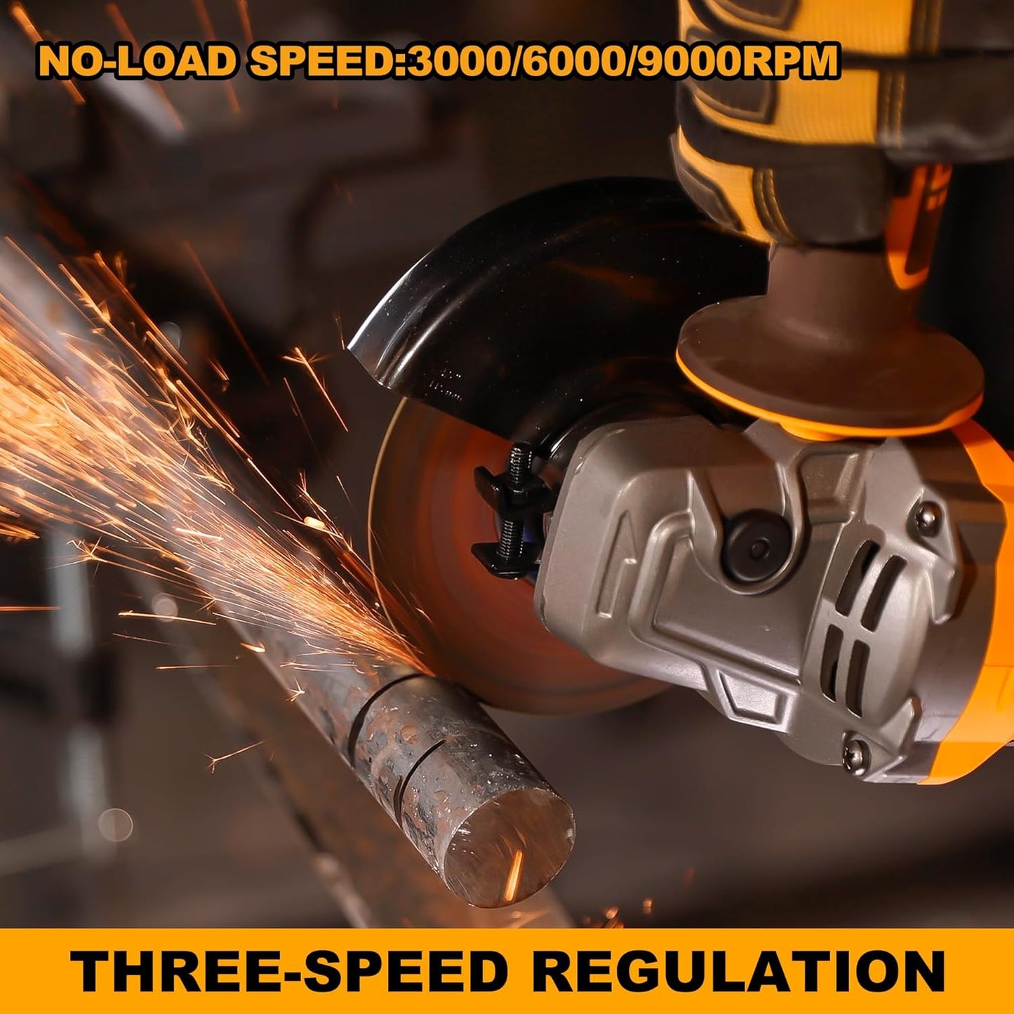 INGCO 20V Cordless Angle Grinder Machine, Cutter machine with 5.0Ah Battery and a Fast Charger, Variable Speed Angle Grinder,M10, Power Grinder