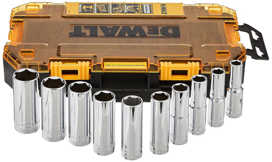 Dewalt DWMT73814 Tough Box Tool Kit SAE 1/2 Drive Deep Socket Set