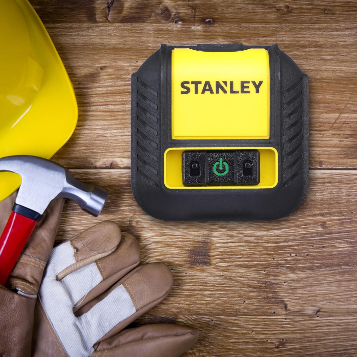 STANLEY STHT77499-1 CUBIX® Green Beam Cross Line Laser Level with 2*AA Batteries, 1 Year Warranty, YELLOW & BLACK