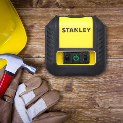 STANLEY STHT77499-1 CUBIX® Green Beam Cross Line Laser Level with 2*AA Batteries, 1 Year Warranty, YELLOW & BLACK