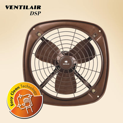 Havells Ventil Air DSP 230mm Exhaust Fan| Cut Out Size: Ø9.5| Watt: 40| RPM: 1350| Air Delivery: 510| Suitable for Kitchen, Bathroom, and Office| Warranty: 2 Years (Choco Brown) (Pack of 2)