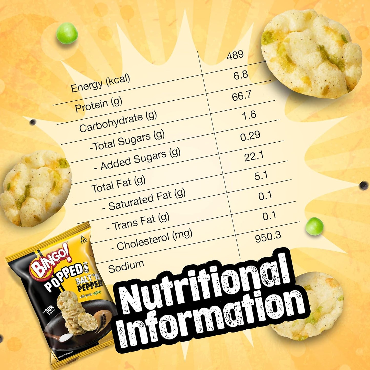 Bingo! Popped Chips - Airy, Crunchy, Zero-Gravity Snacks with 30% Less Fat (Indian Spice Mix Flavour)- Not Fried, Not Baked, Just Popped! - 25g