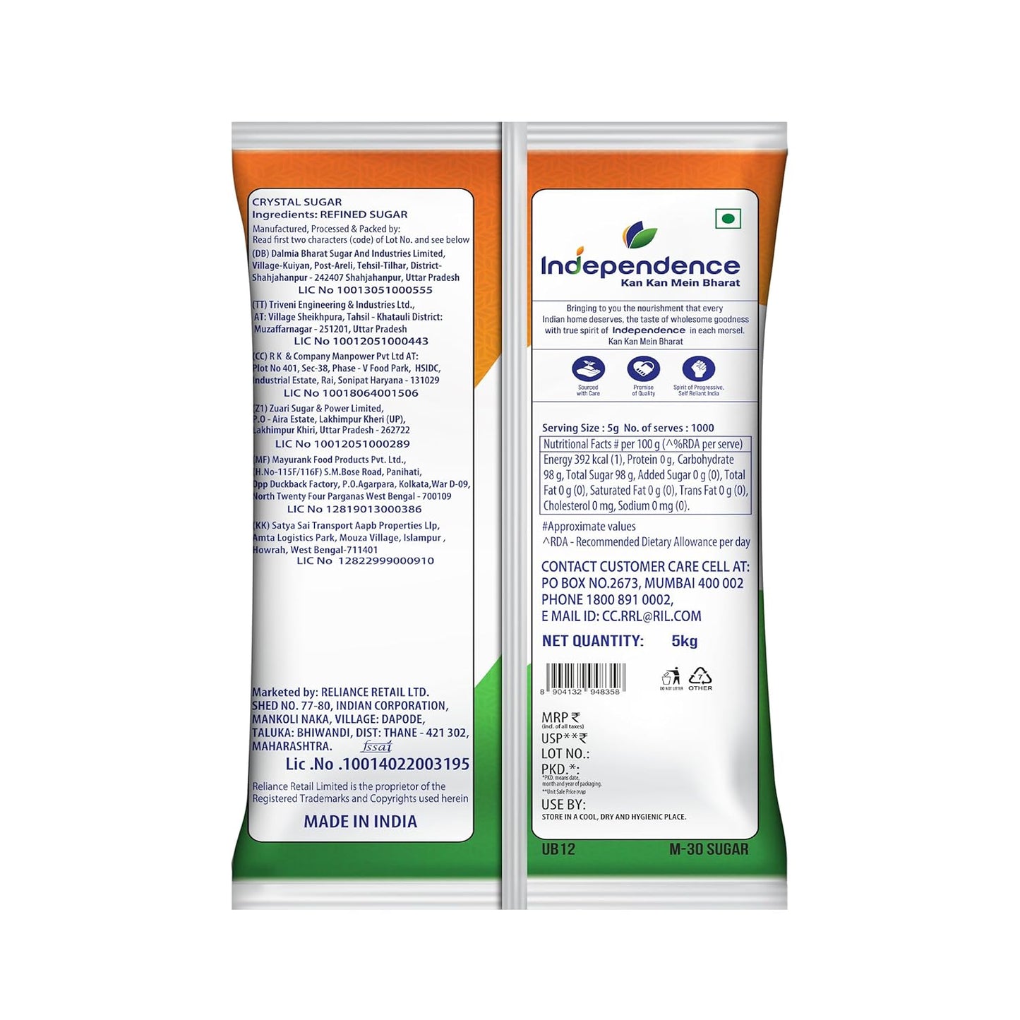 INDEPENDENCE SUGAR 5 kg Pch