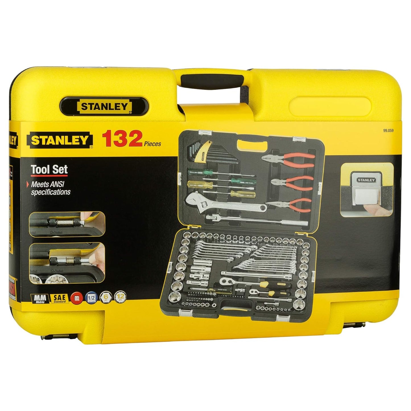 STANLEY 99-059 Metric Tool Kit for Automotive Use (132-Pieces),Multicolour, ?24 x 9 Centimeters