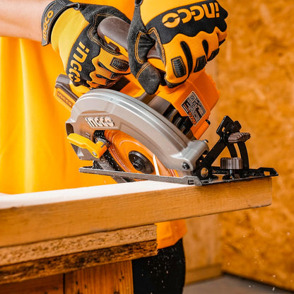 INGCO 20V Cordless Circular Saw 185mm, Brushless Motor, 4800RPM, Max Cutting Depth: 65mm at 90°, With 1Pcs 4.0Ah Battery & Charger