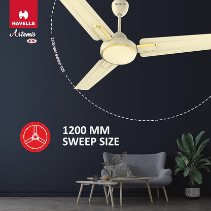 Havells 1200Mm Artemis Energy Saving Ceiling Fan (Bianco, Pack Of 1) 1 Star