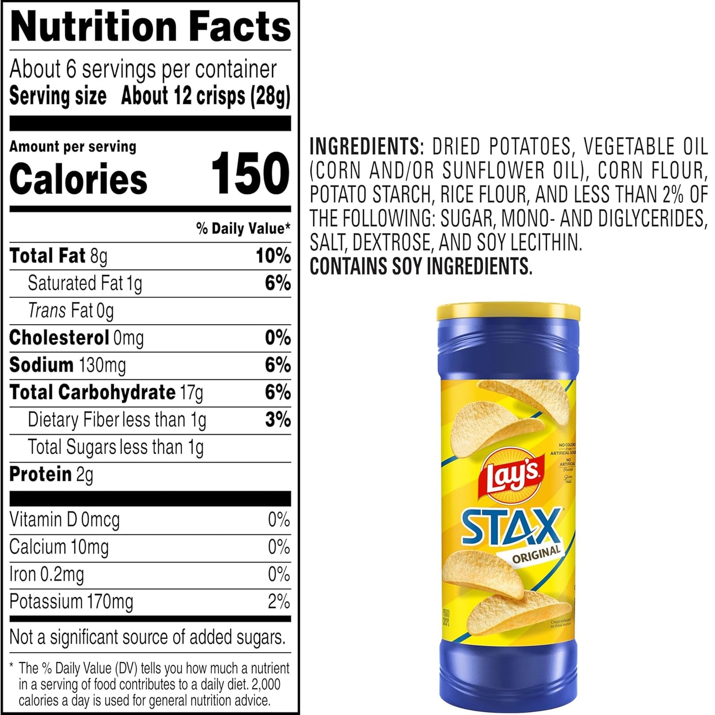 Lay's STAX, Original, 163g
