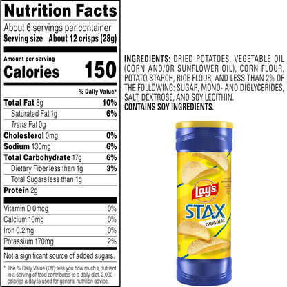Lay's STAX, Original, 163g