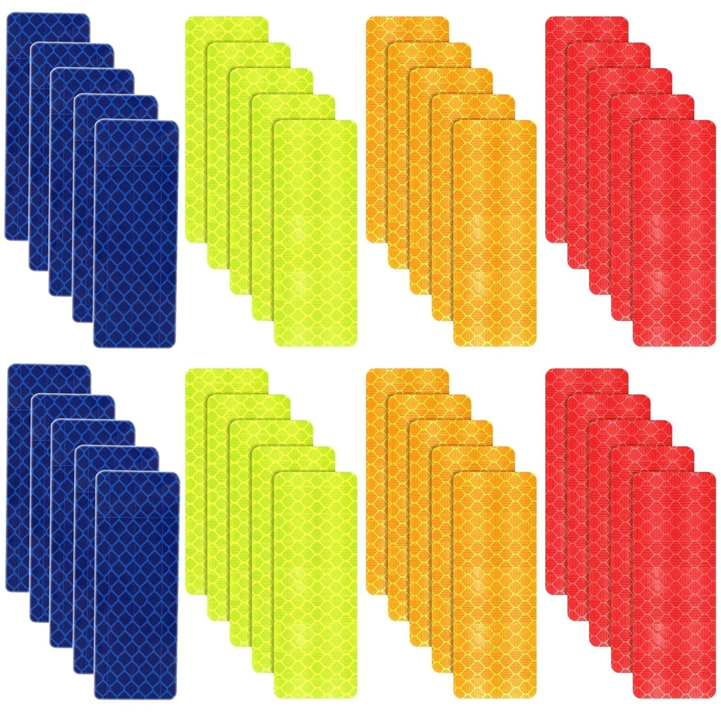 Akshar Arts Bhuwana 40 Pcs Reflector Tape, High Visibility Reflective Stickers for Bike and Car, Waterproof Safety Warning Stickers for Night Driving, Reflector for Vehicle Motorcycle Bicycle,Radium Tape