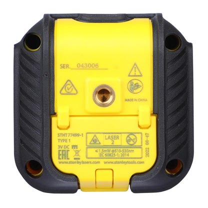 STANLEY STHT77499-1 CUBIX® Green Beam Cross Line Laser Level with 2*AA Batteries, 1 Year Warranty, YELLOW & BLACK