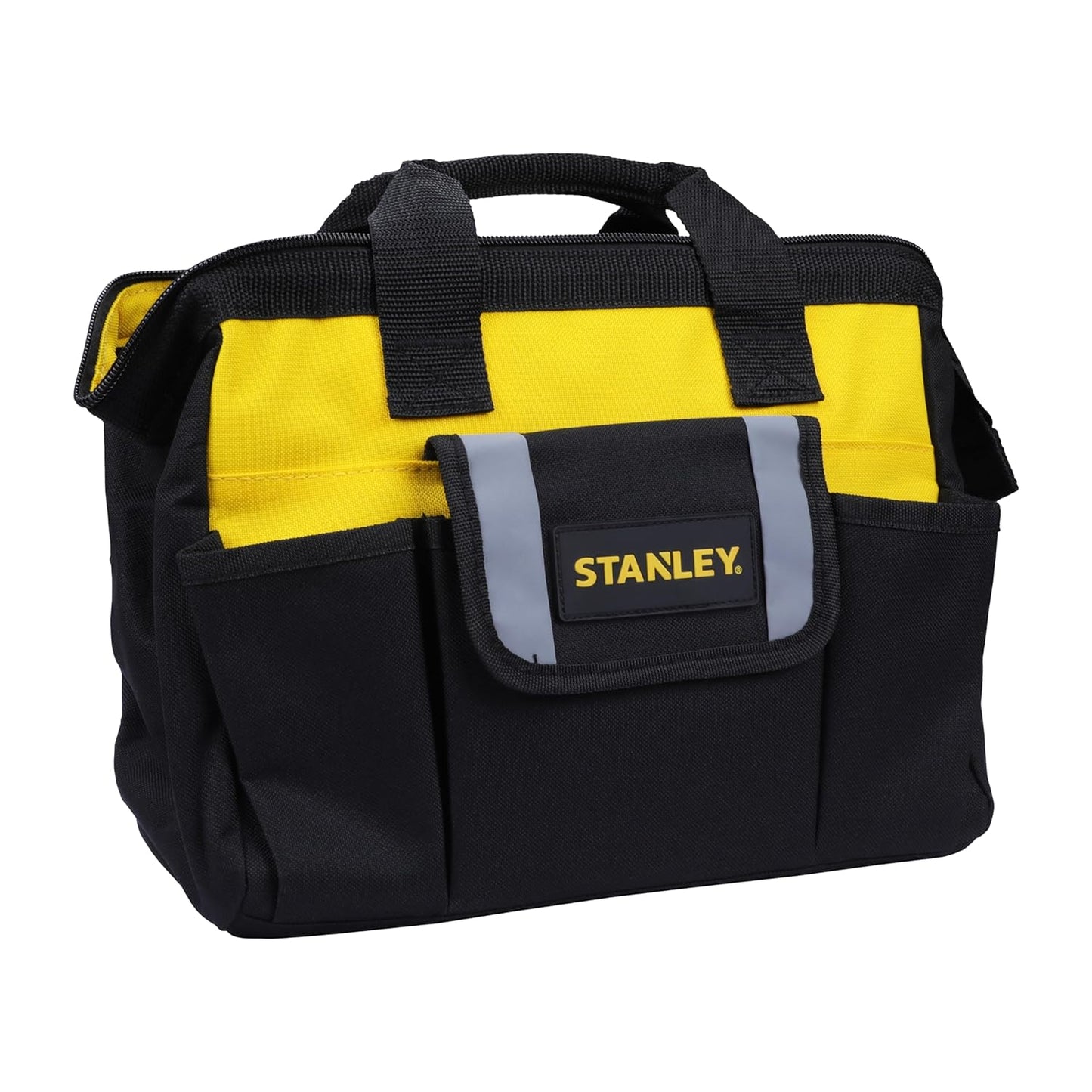 STANLEY STST512114 12'' Multipurpose Tools Storage Nylon Water Proof Open Mouth Bag, 1 Year Warranty, YELLOW & BLACK
